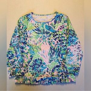 Lilly Pulitzer Margo UPF 50 Rash Guard Swim Top Girls Size 12